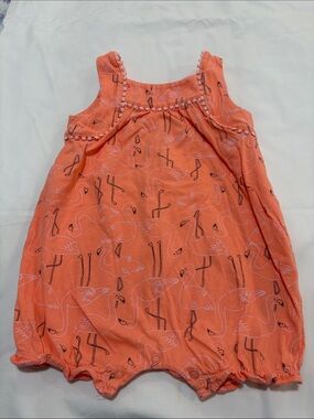 Carter's Orange Flamingo Print Baby One-Piece